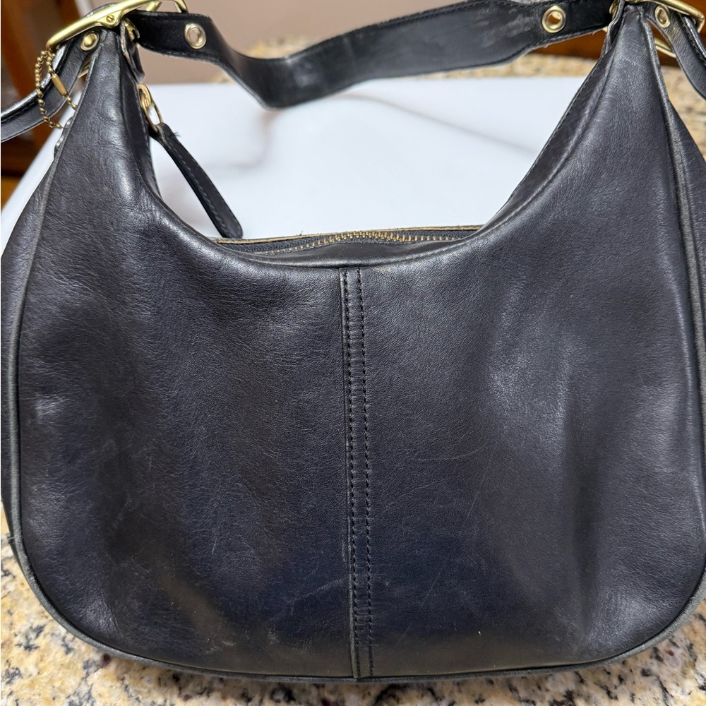 Coach Midnight Black Leather Shoulder Bag - Picture 3 of 4